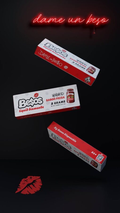 Besos sabor fresa 2g disposable