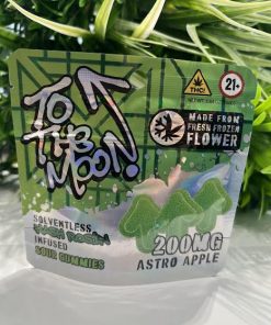 To the moon- Solventless Hash Rosin Infused Sour Gummies- Astro Apple- 200mg