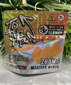 To the moon- Solventless Hash Rosin Infused Sour Gummies- Martian Mango- 200mg