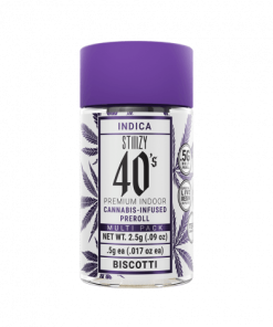STIIIZY- 40’S INFUSED PREROLL 5 PACK- BISCOTTI